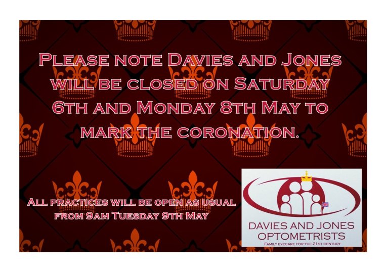Davies and Jones closed on 6th and 8th May 2023
